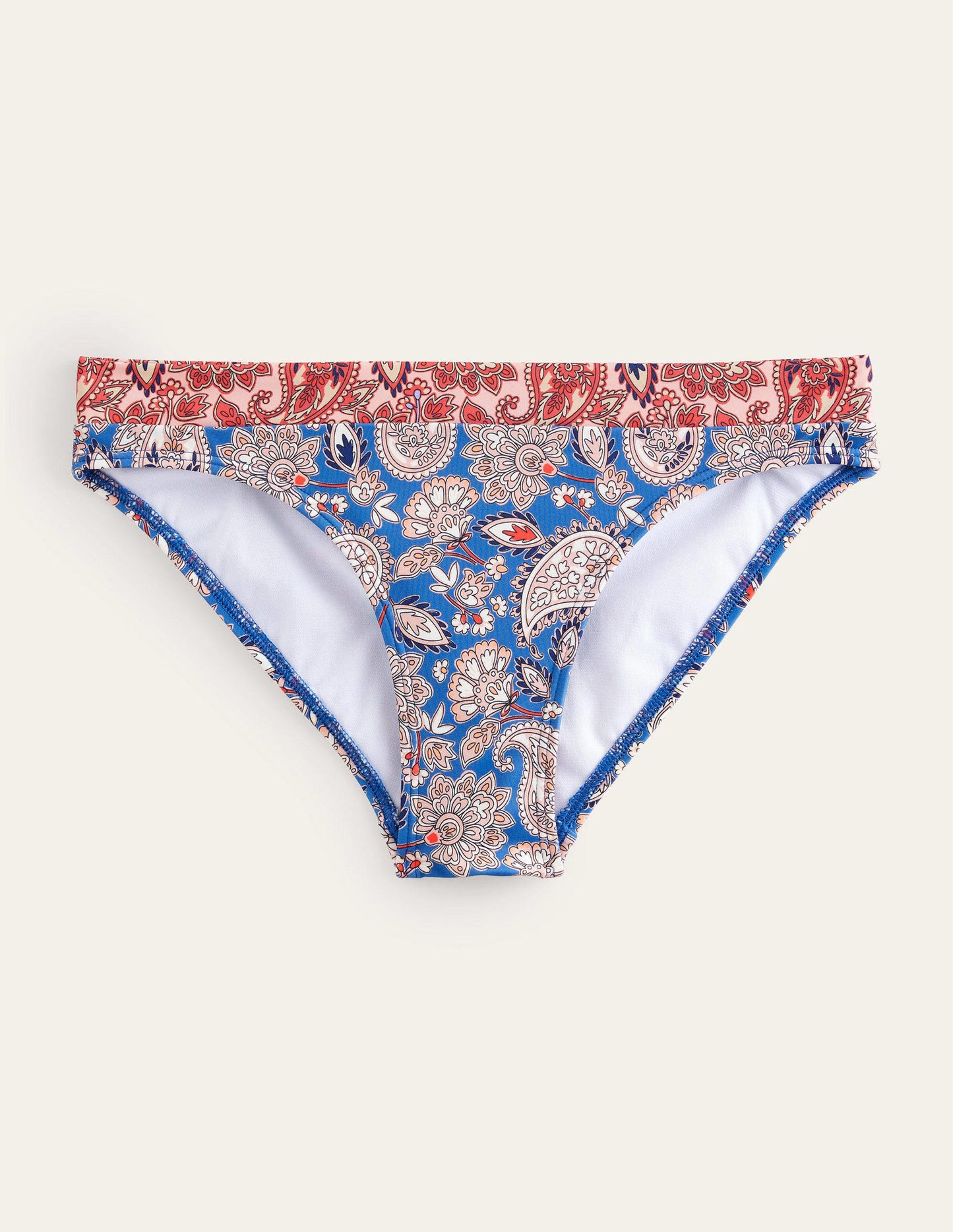 Ithaca Panel Bikini Bottoms-True Navy, Paisley Terrace