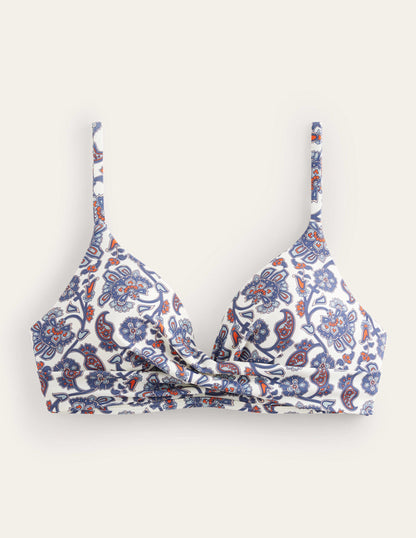 Capri Cup-size Bikini Top-Ivory, Blue Paisley-7