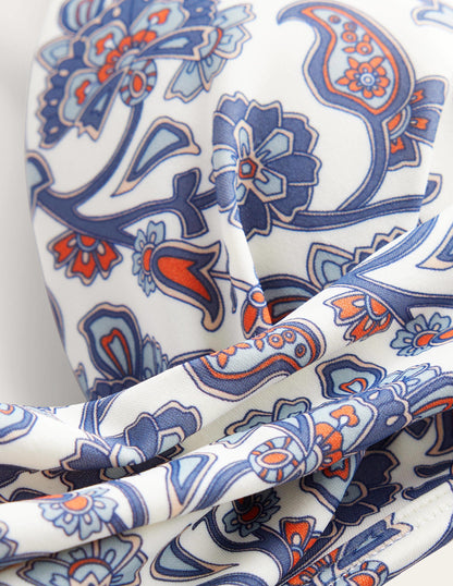 Capri Cup-size Bikini Top-Ivory, Blue Paisley-8
