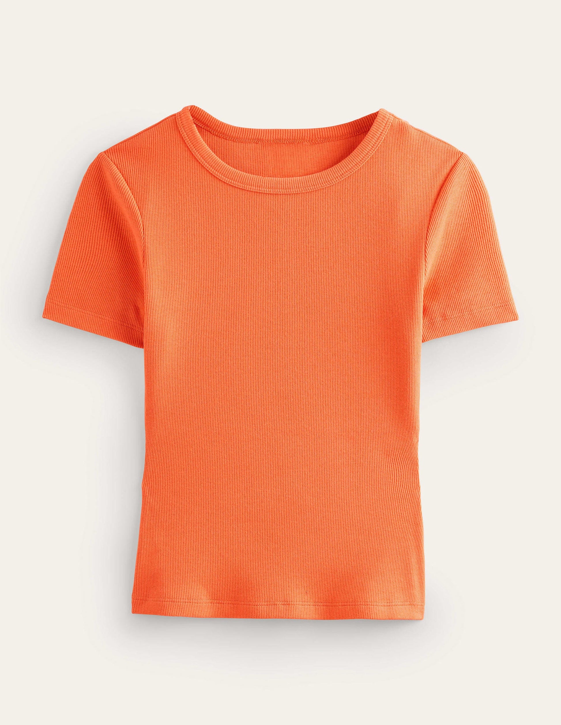 Cotton Ribbed T-Shirt-Dusty Orange-5