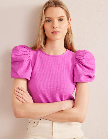 Puff Sleeve Jersey Top-Rose Violet-4