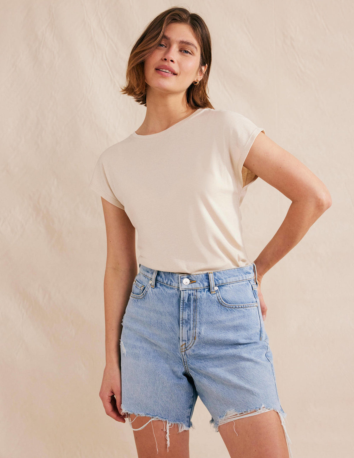 Soft Touch Sleeveless Top-Pearl Barley-1