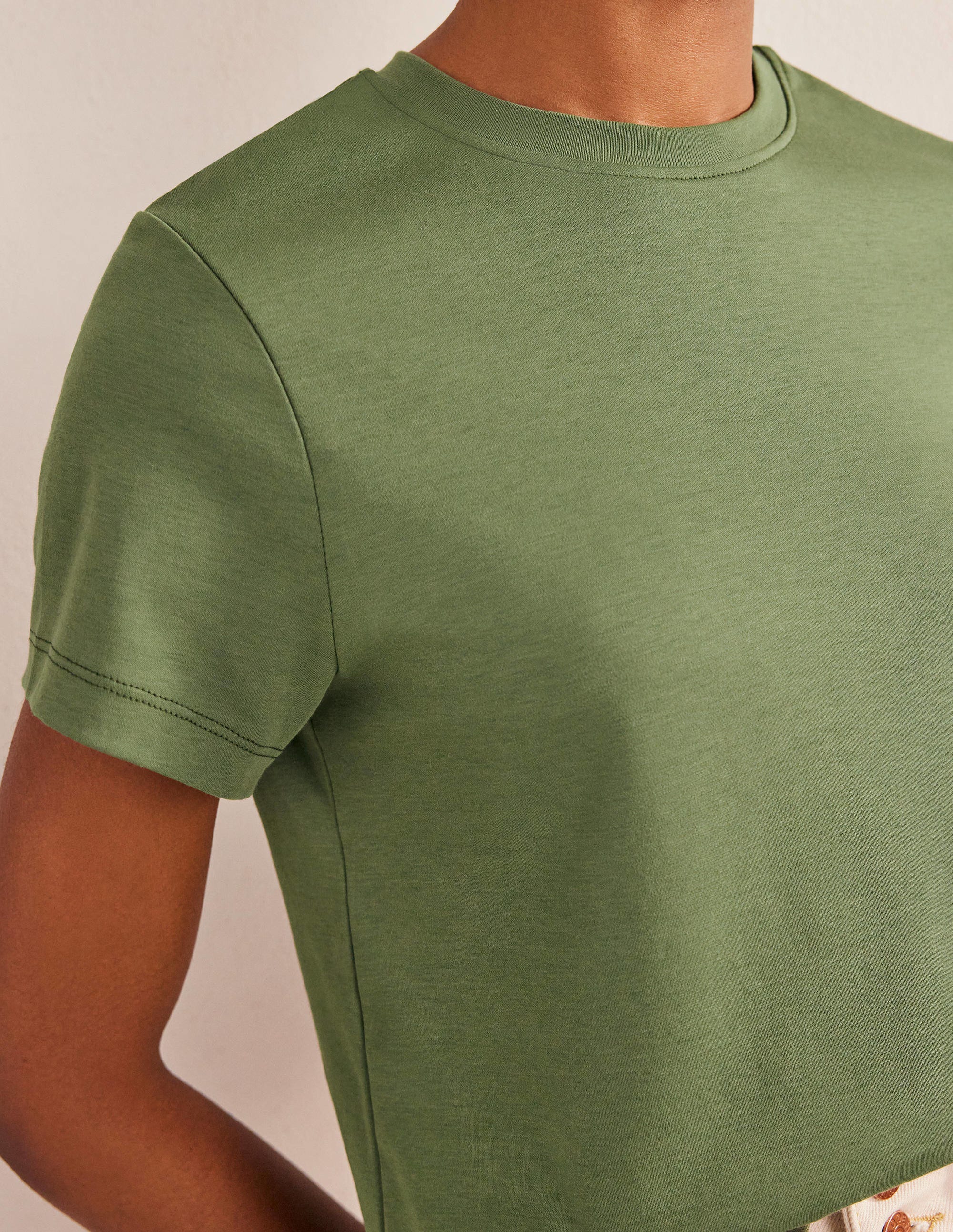 Perfect Cotton Cropped T-Shirt-Spruce - Image 2