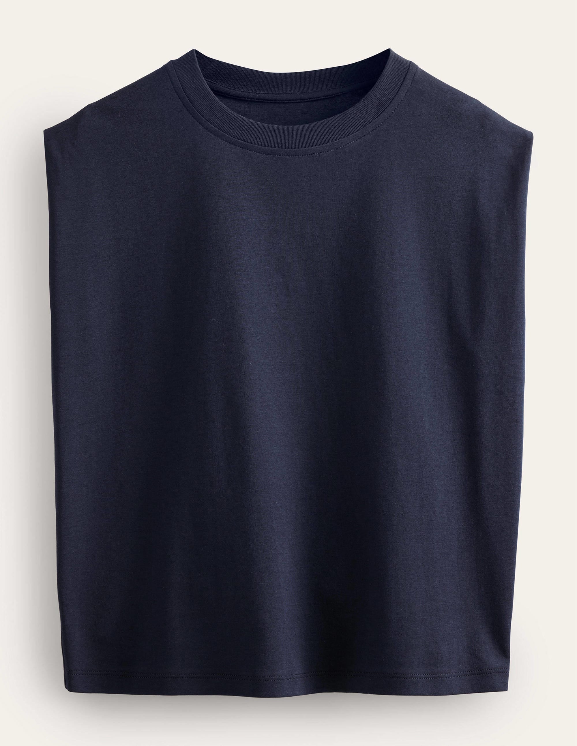 Perfect Cotton Sleeveless Top-Navy - Image 5