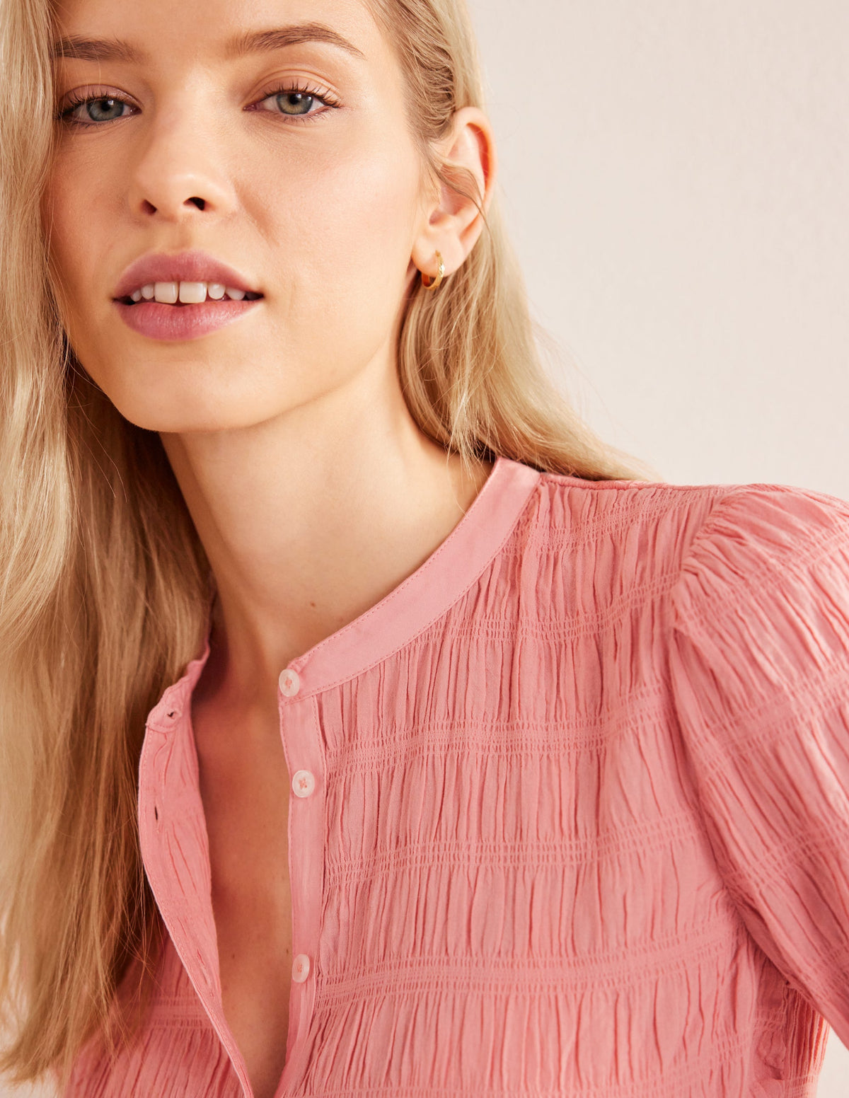 Fitted Textured Shirt-Dahlia Pink - Image 2