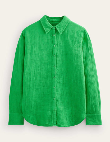 Cotton Texture Shirt-Bright Green-5