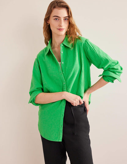 Cotton Texture Shirt-Bright Green-4