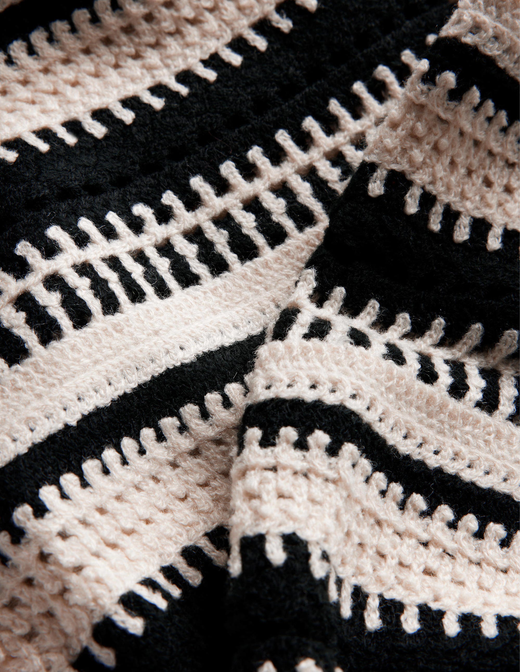 Crochet Sweatshirt-Oatmeal Marl, Crochet Sleeve - Image 6