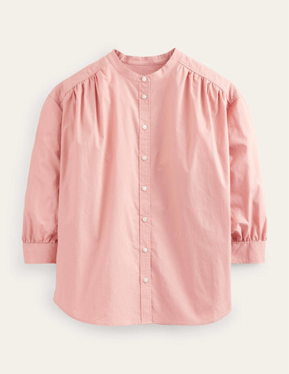 Relaxed Poplin Shirt-Rose Pink