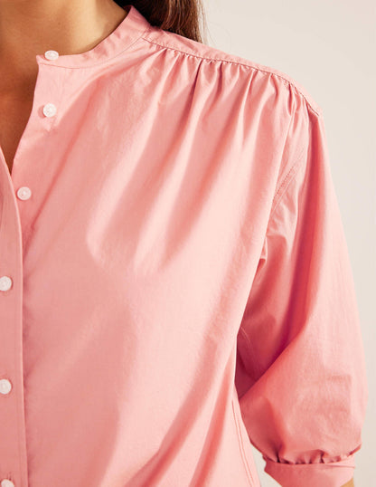 Relaxed Poplin Shirt-Rose Pink