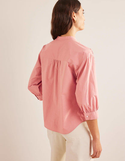 Relaxed Poplin Shirt-Rose Pink