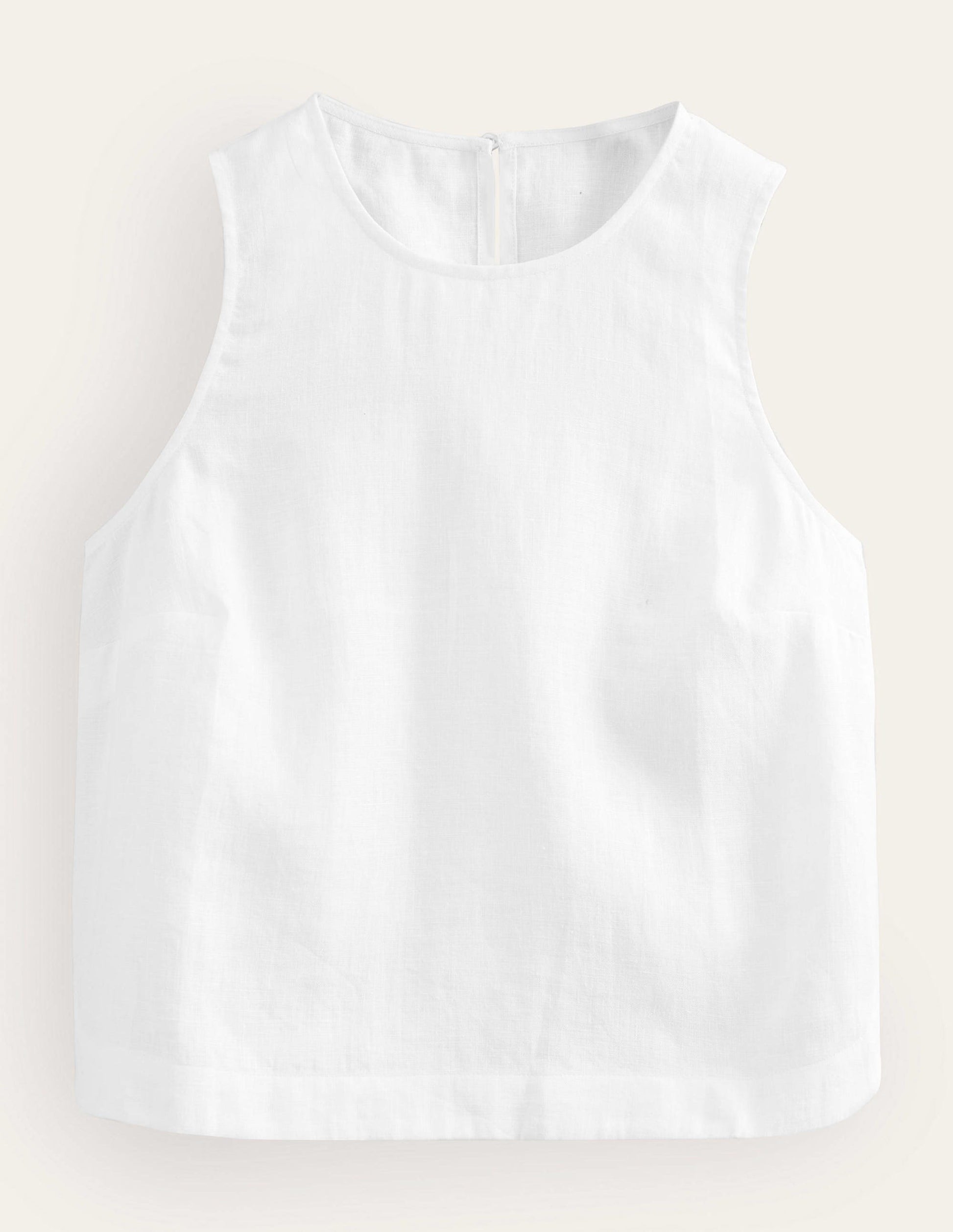 Boxy Linen Shell Top-White-6