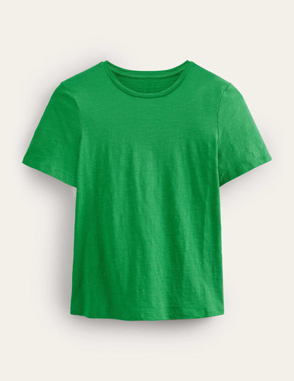 Cotton Crew Neck T-Shirt-Green Bee-5