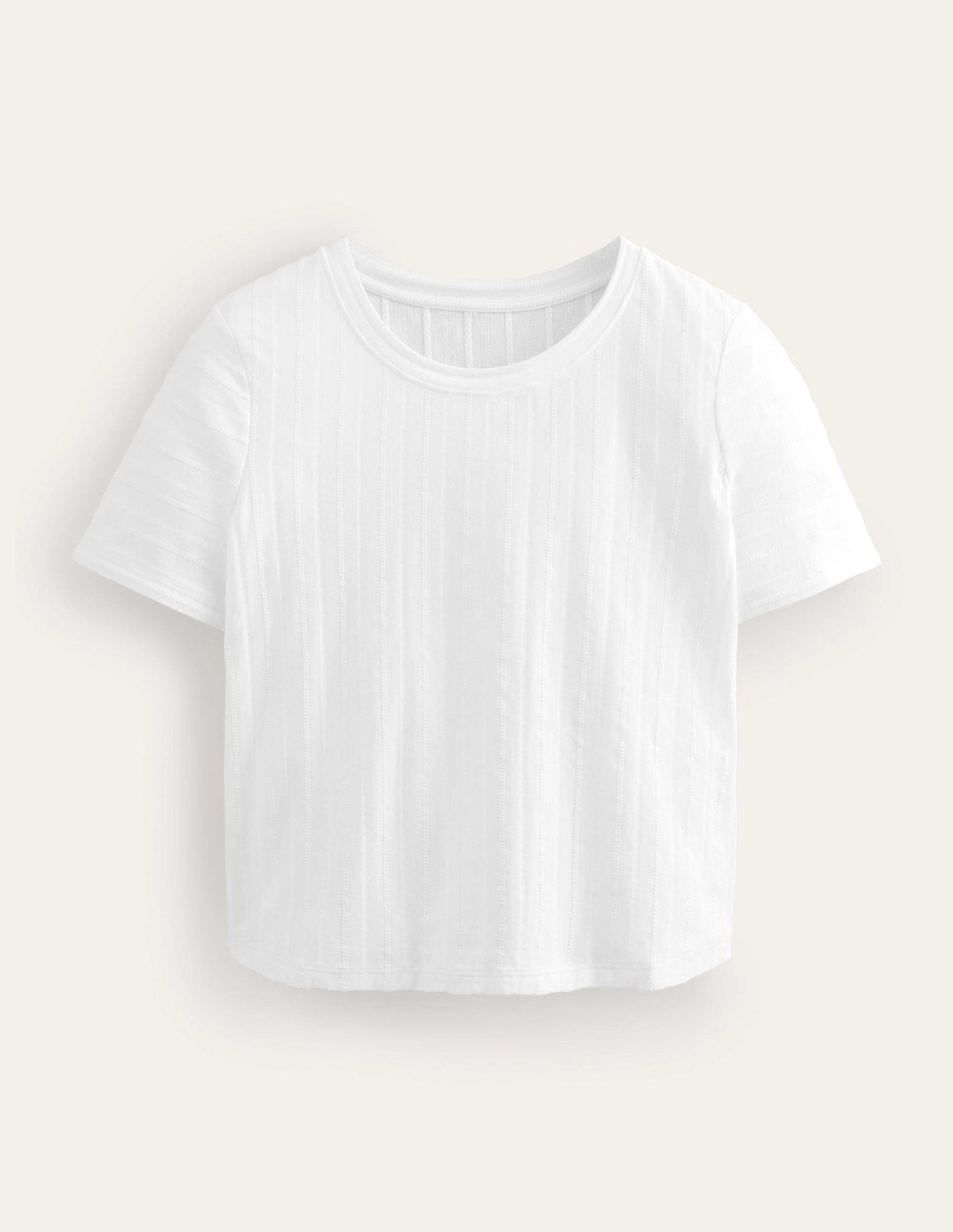 Textured Jersey T-Shirt-White