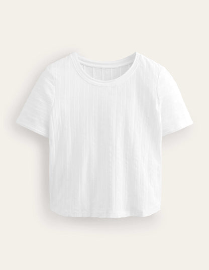 Textured Jersey T-Shirt-White