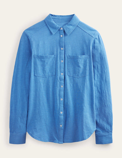 Cotton Jersey Shirt-Porcelain Blue-5