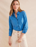 Cotton Jersey Shirt-Porcelain Blue