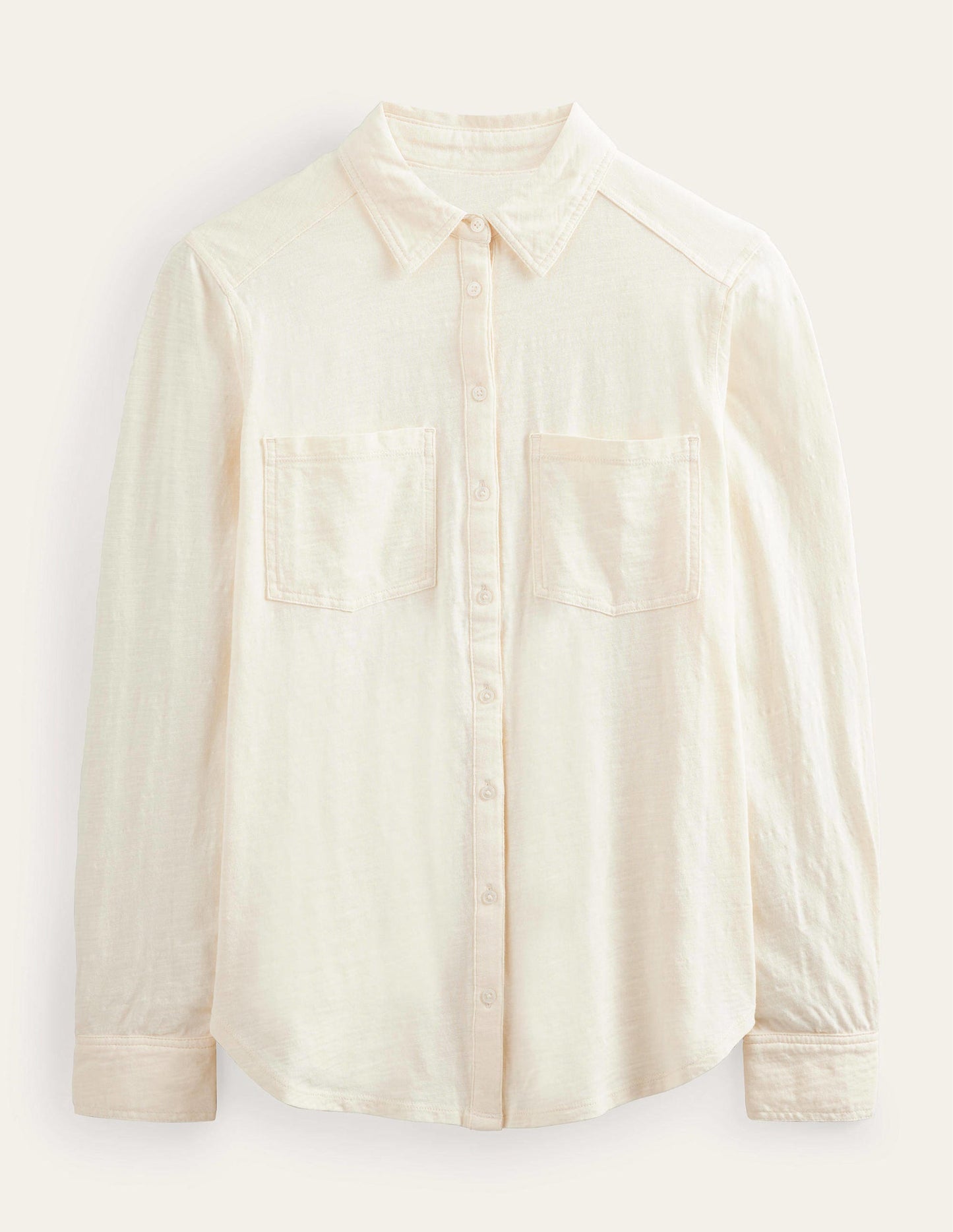 Cotton Jersey Shirt-Dorset Cream