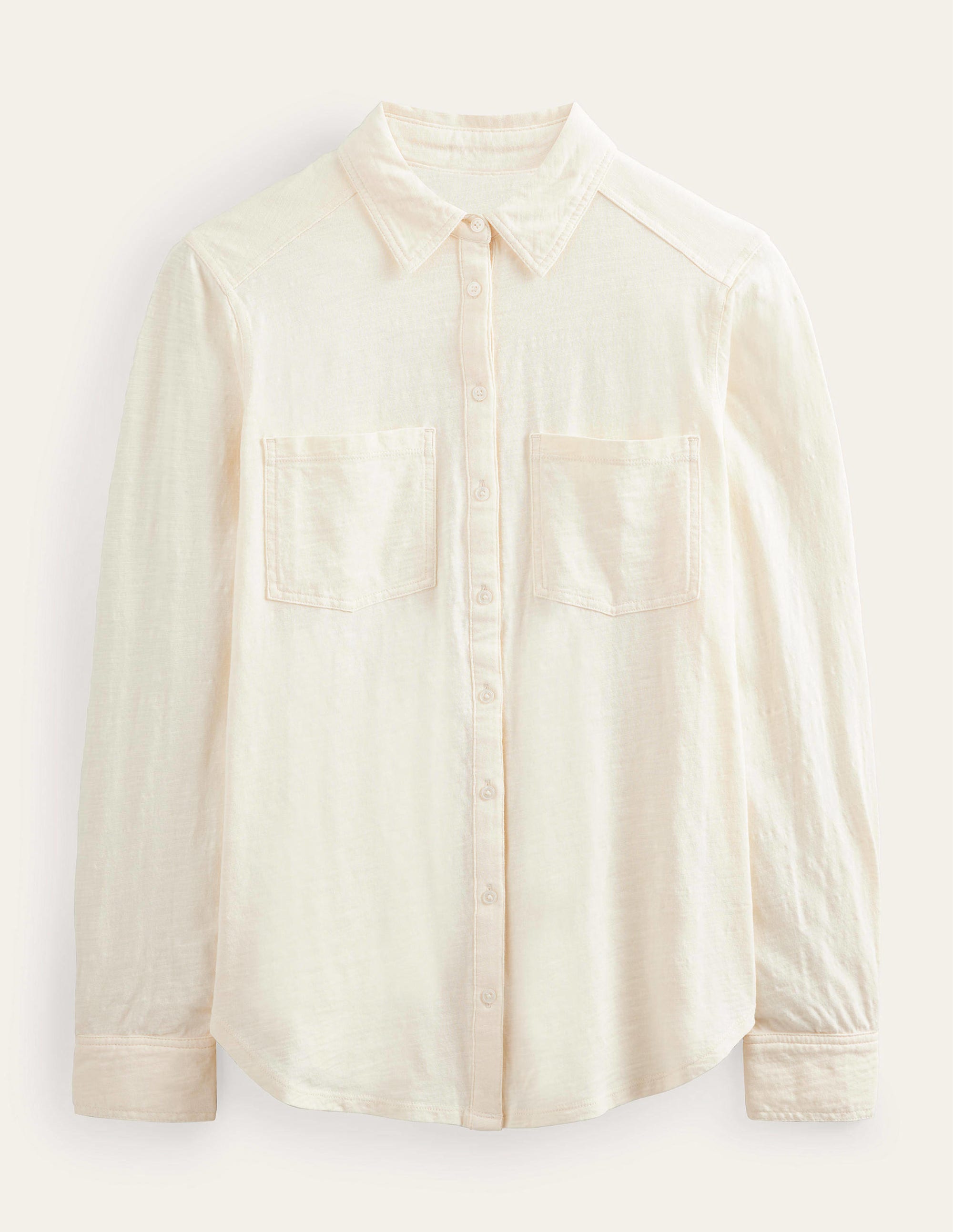 Cotton Jersey Shirt-Dorset Cream - Image 5