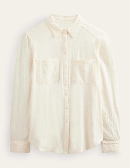 Cotton Jersey Shirt-Dorset Cream-5