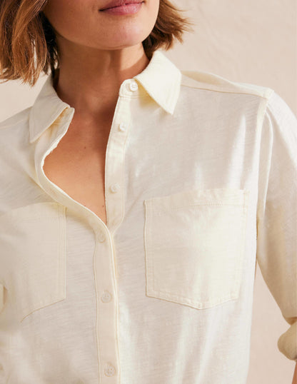 Cotton Jersey Shirt-Dorset Cream-2