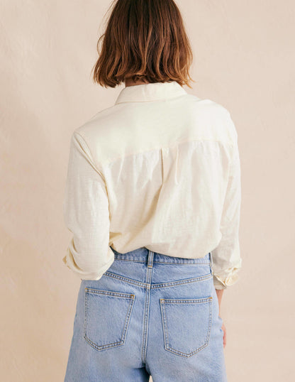 Cotton Jersey Shirt-Dorset Cream-3