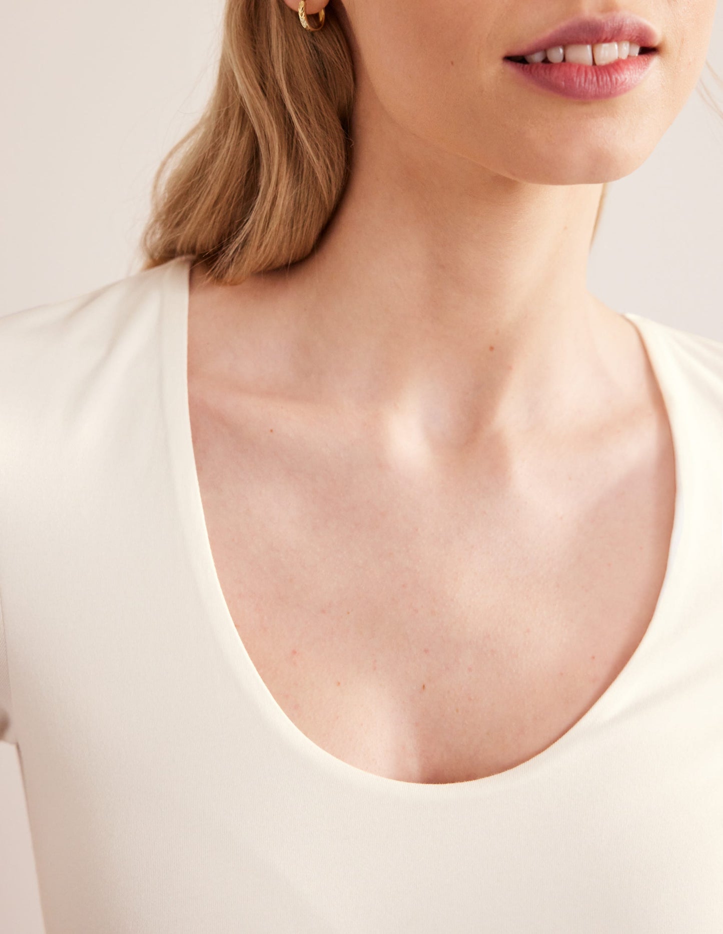 Double Layer Short Sleeve Top-Ivory