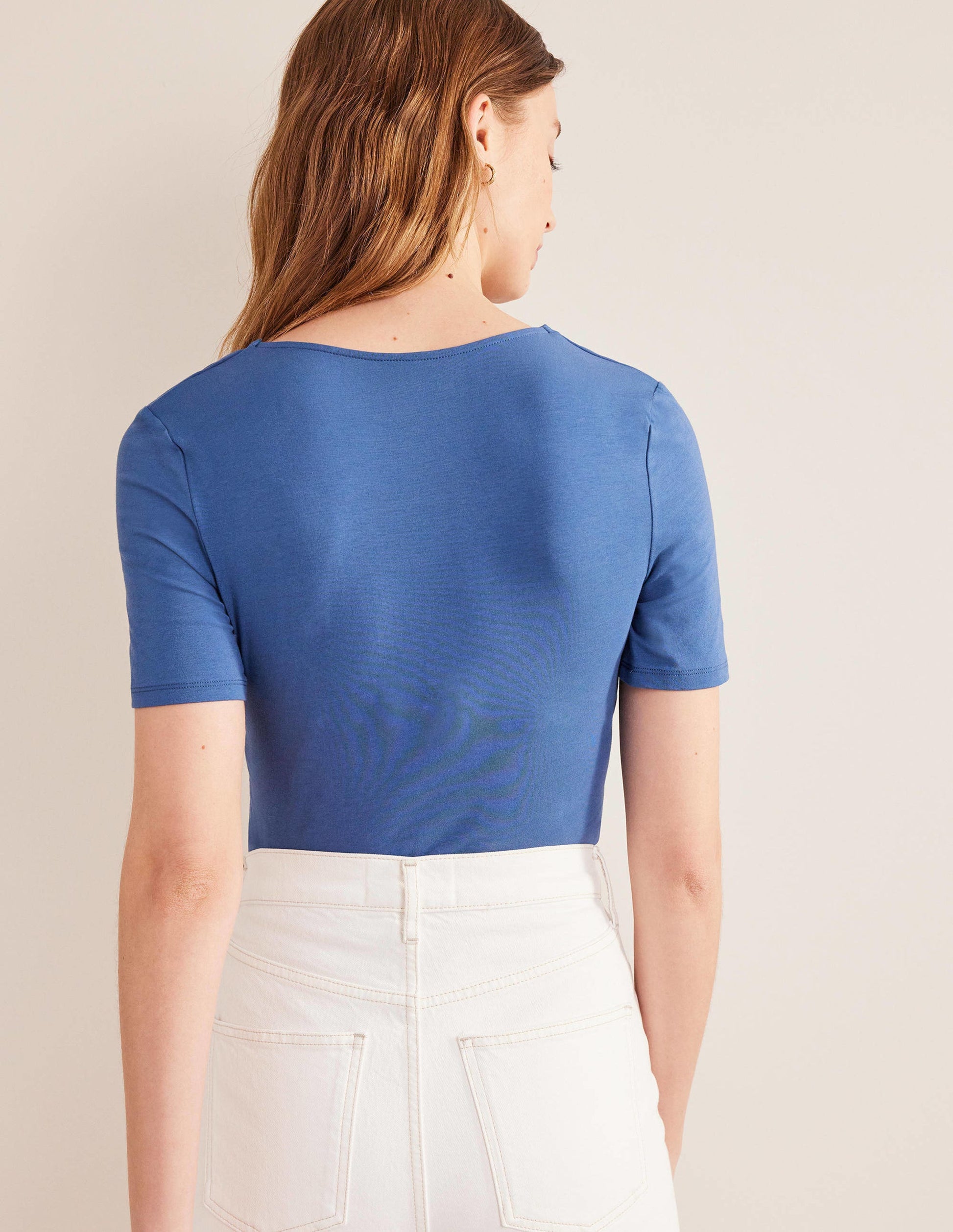 Double Layer Short Sleeve Top-True Navy-3