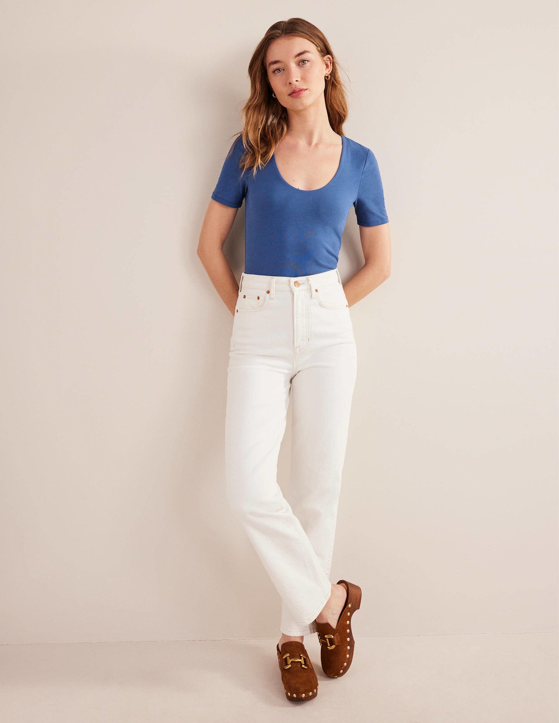 Double Layer Short Sleeve Top-True Navy-4