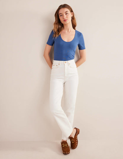 Double Layer Short Sleeve Top-True Navy-4