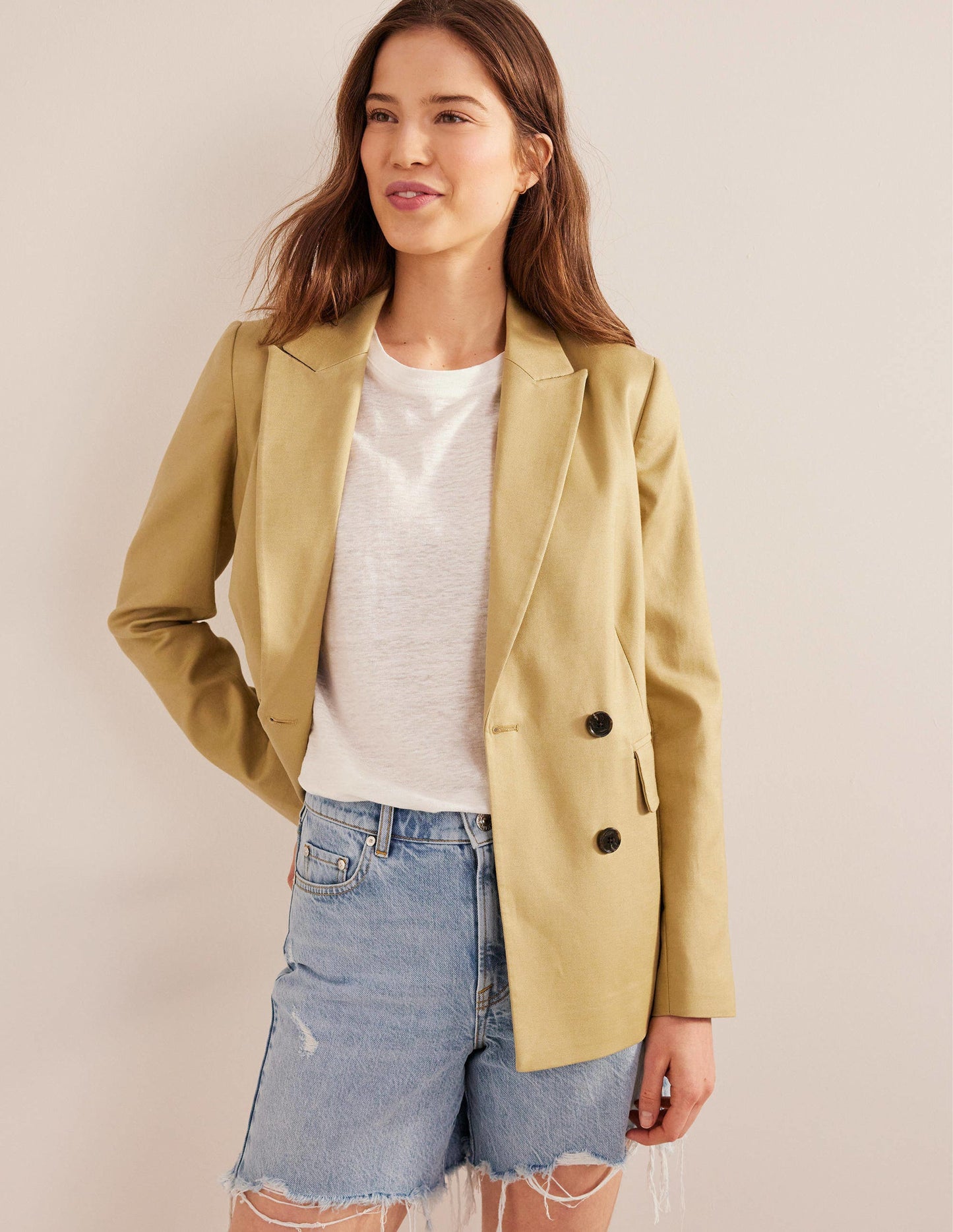 Crew Neck Linen T-shirt-Ivory