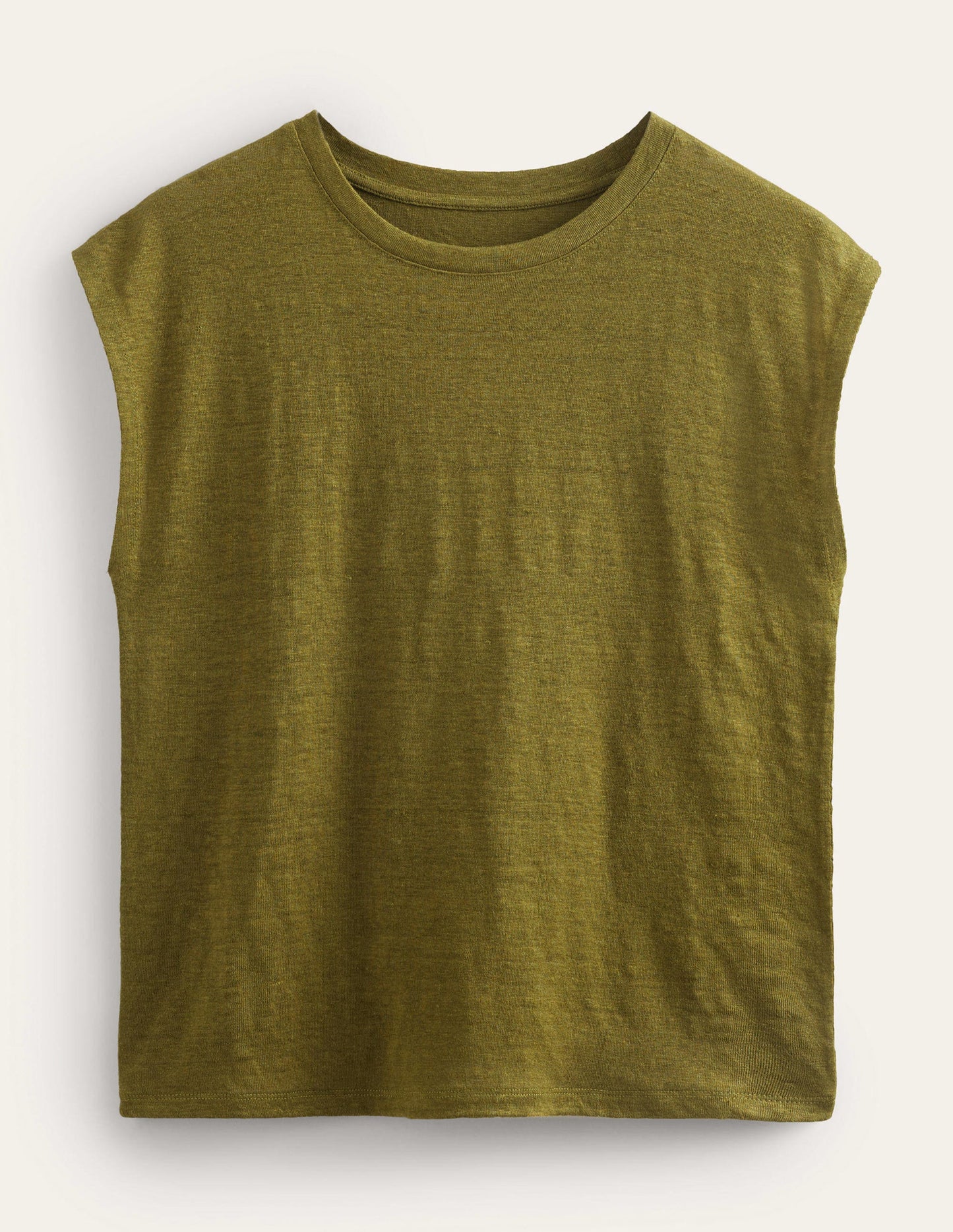 Crew Neck Linen T-shirt-River Reed