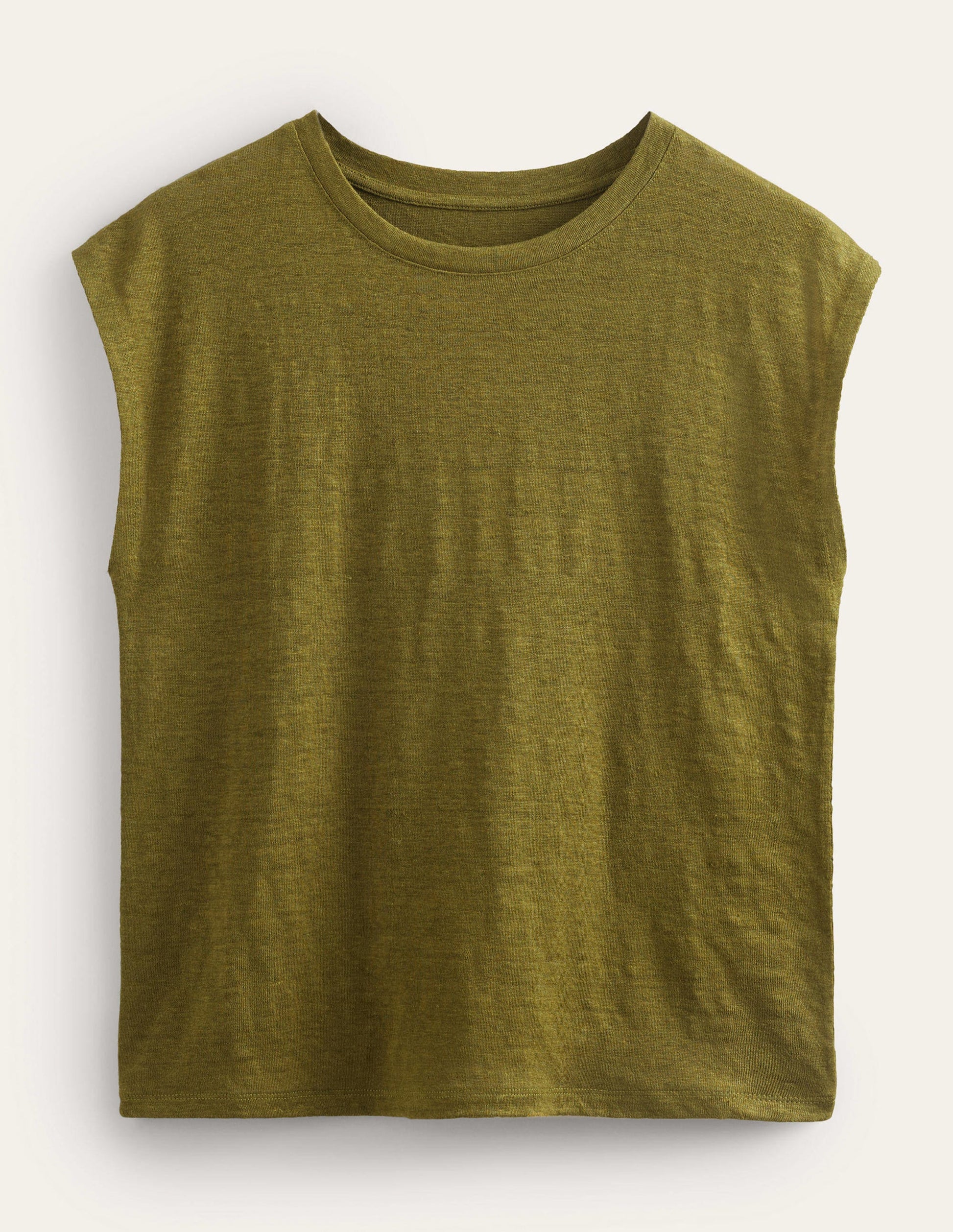 Crew Neck Linen T-shirt-River Reed-4