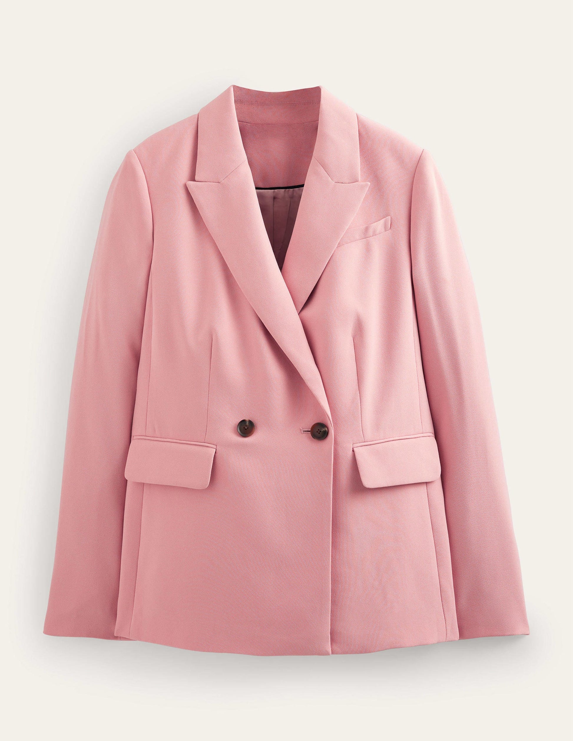 Double Breasted Crepe Blazer-Rose Pink-8