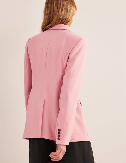 Double Breasted Crepe Blazer-Rose Pink-3