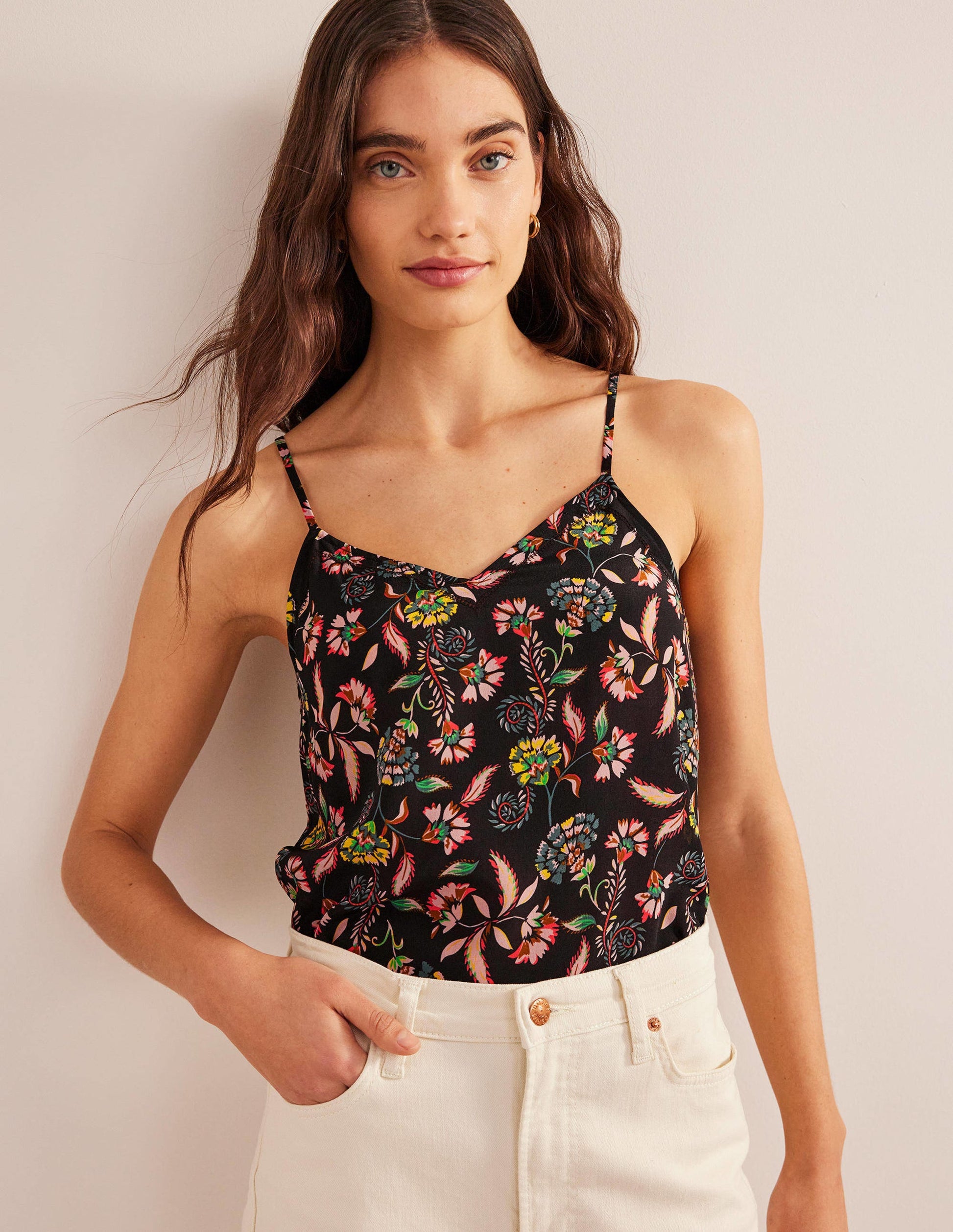 Silk Cami Top-Multi, Blossom Pome-1