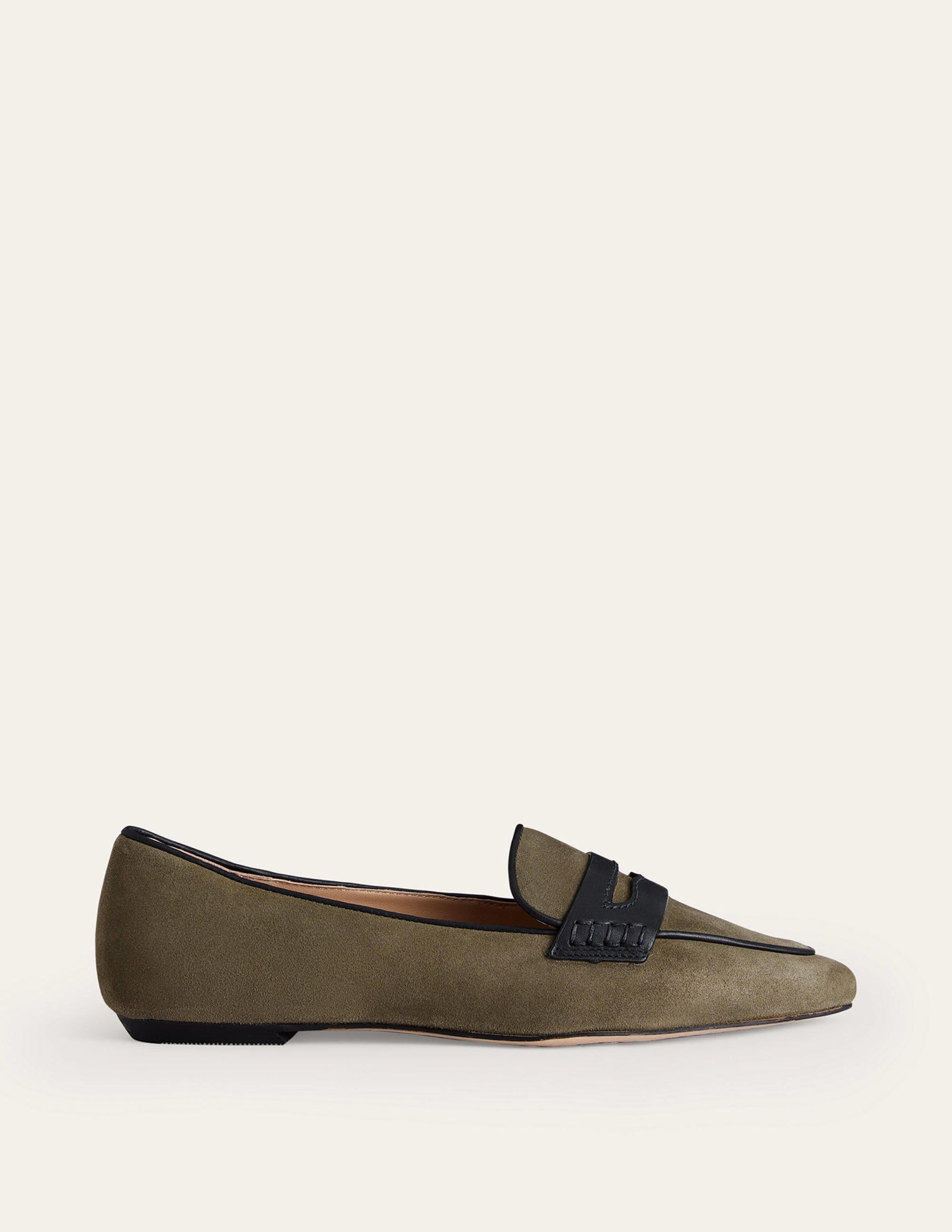 Pointed Loafers-Deep Olive Kid Suede - Image 3