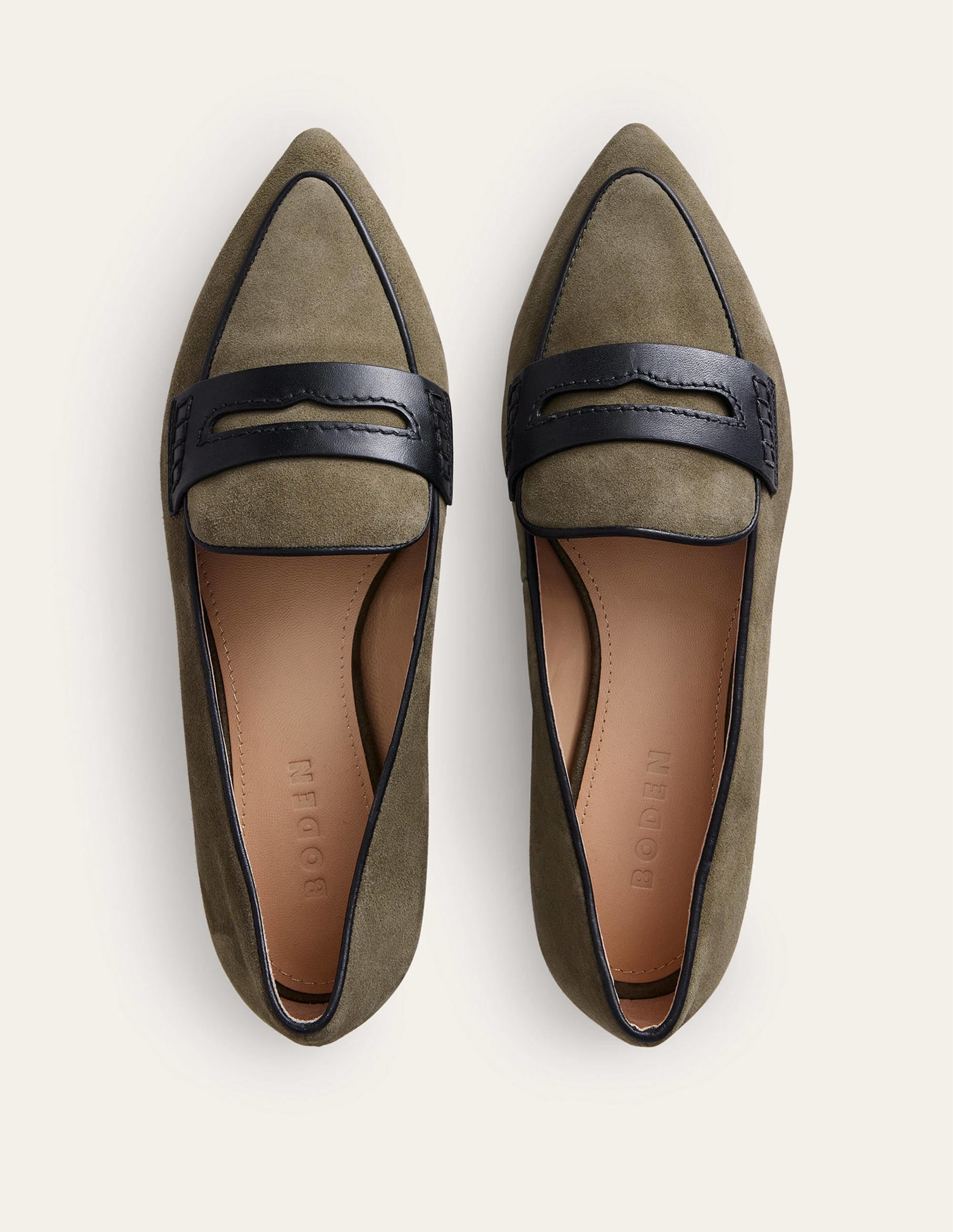 Pointed Loafers-Deep Olive Kid Suede - Image 6