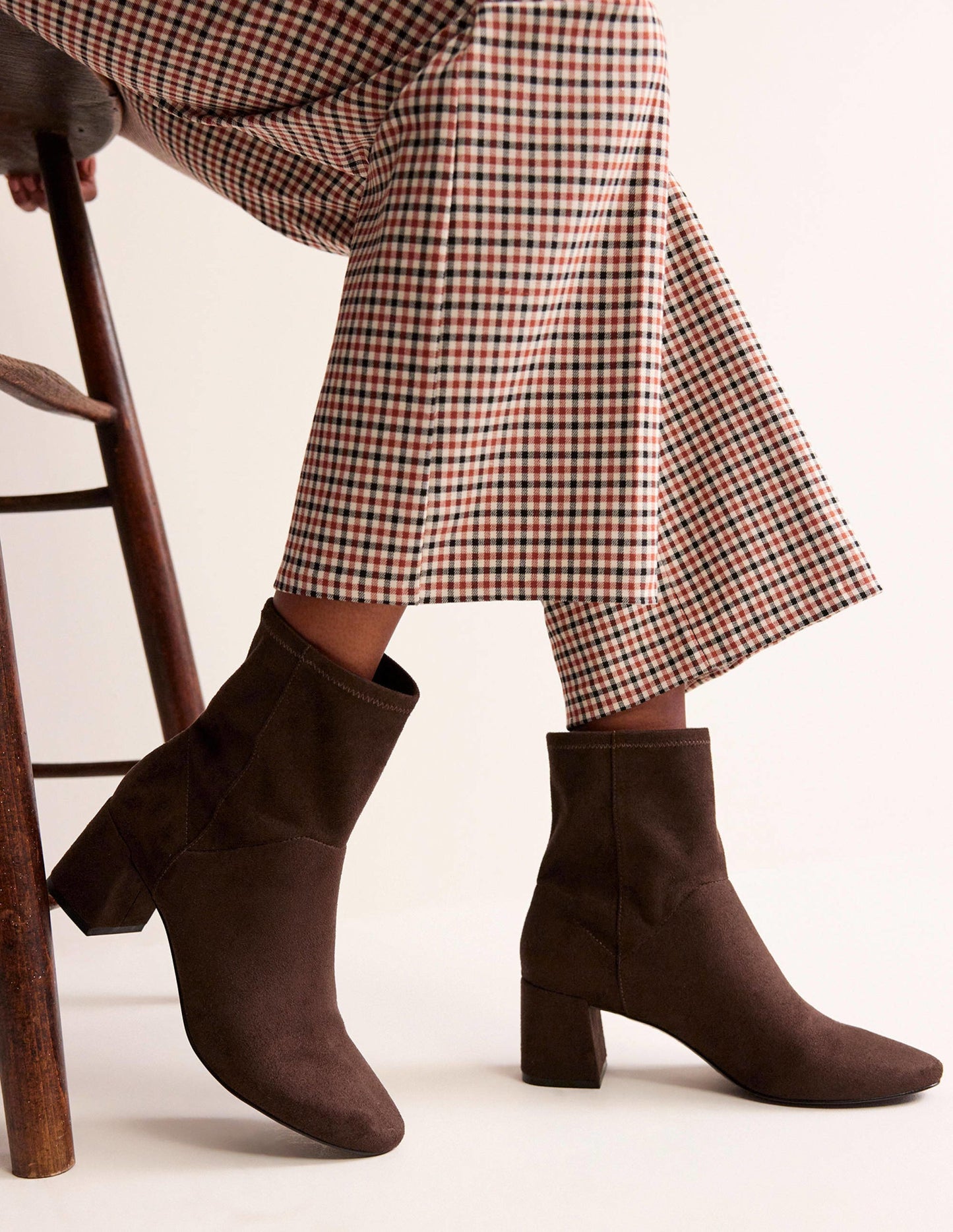 Cara Stretch Ankle Boots-Chocolate