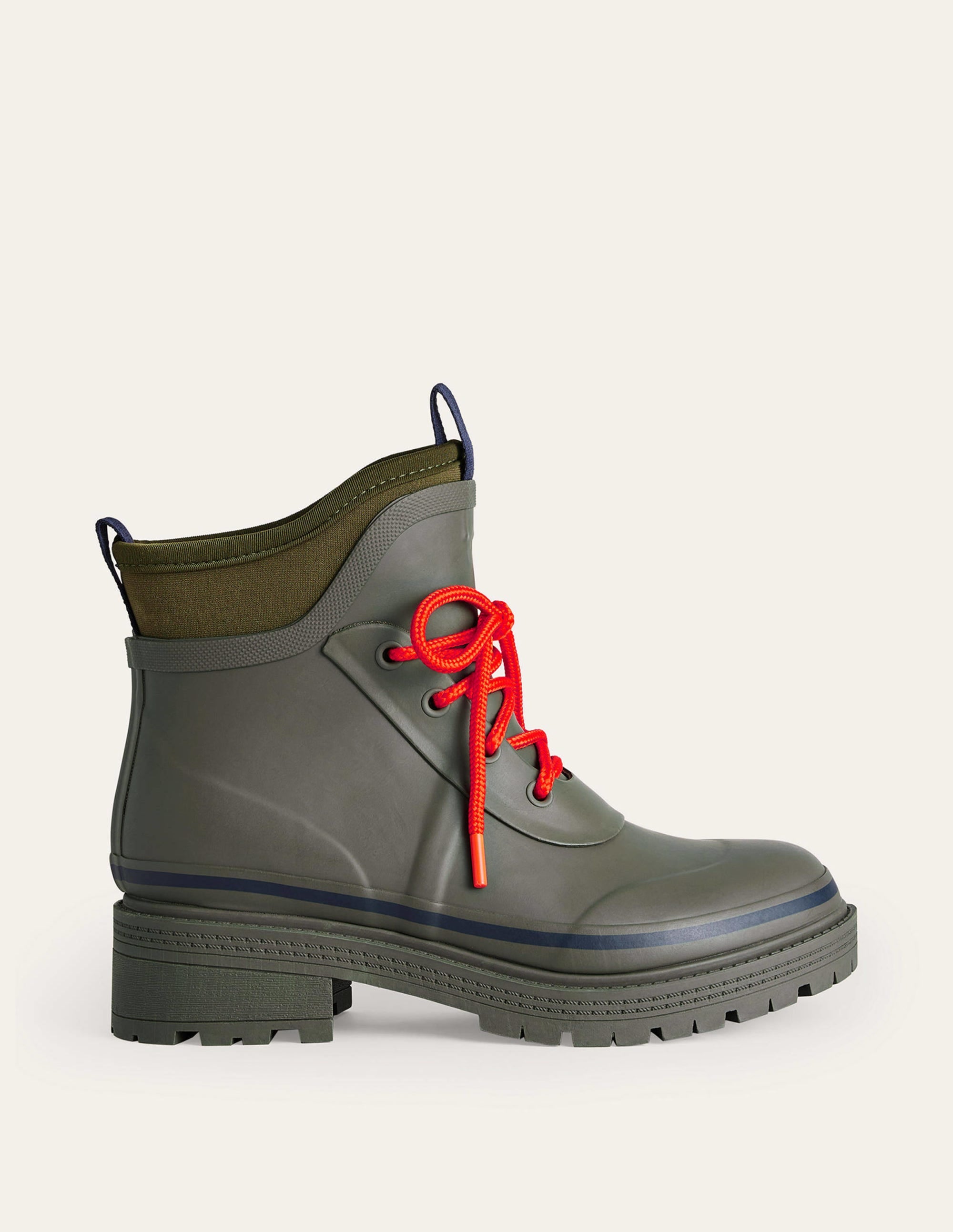 Mary Lace-up Wellington Boots-Deep Olive - Image 3