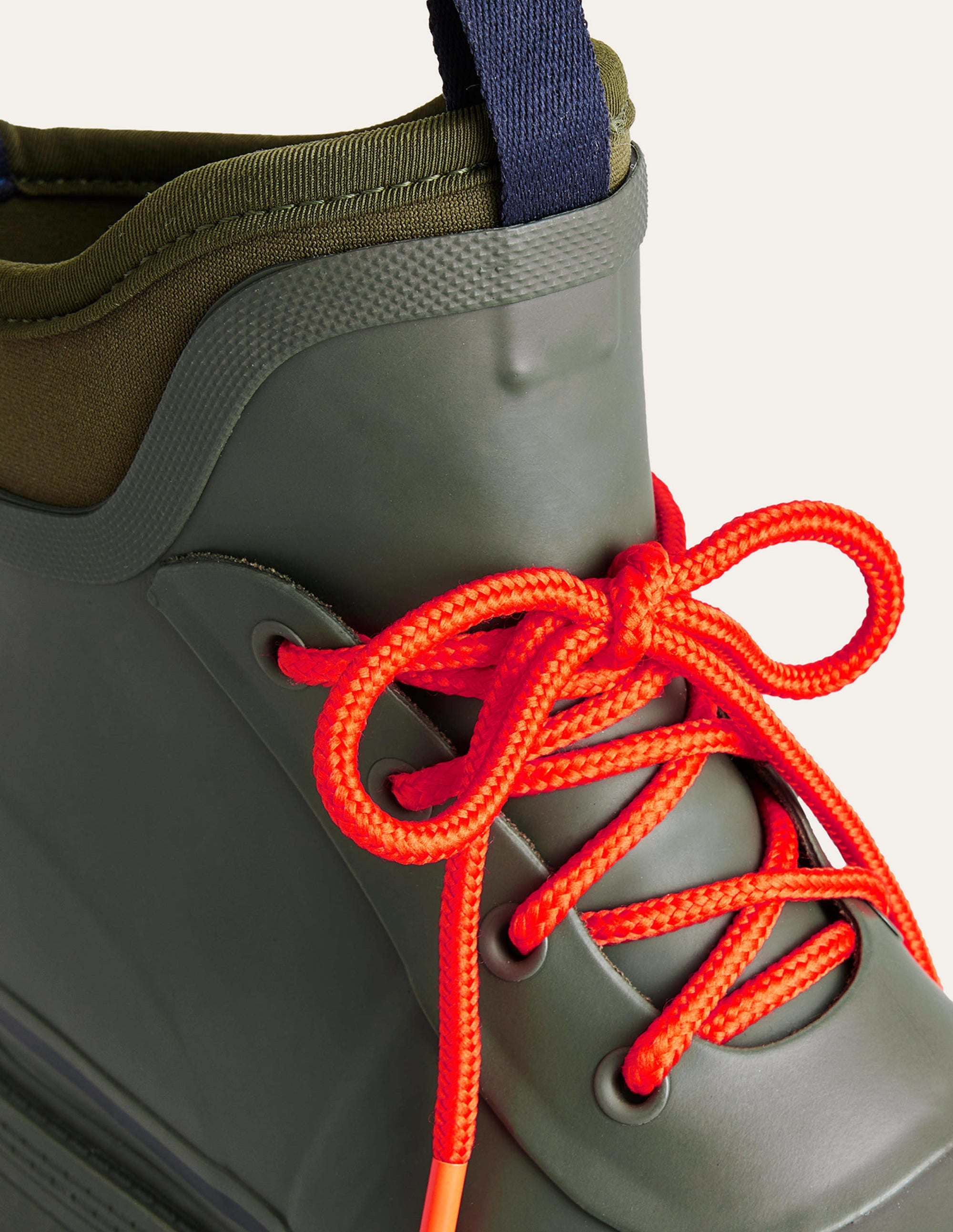 Mary Lace-up Wellington Boots-Deep Olive - Image 5
