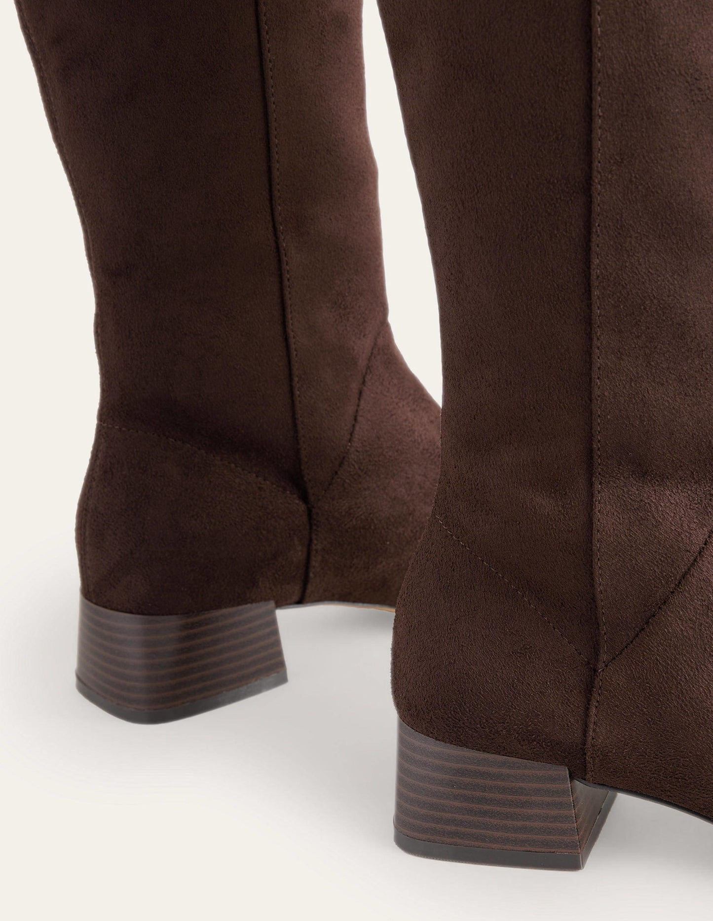 Cara Flat Stretch Knee Boots-Mahogany