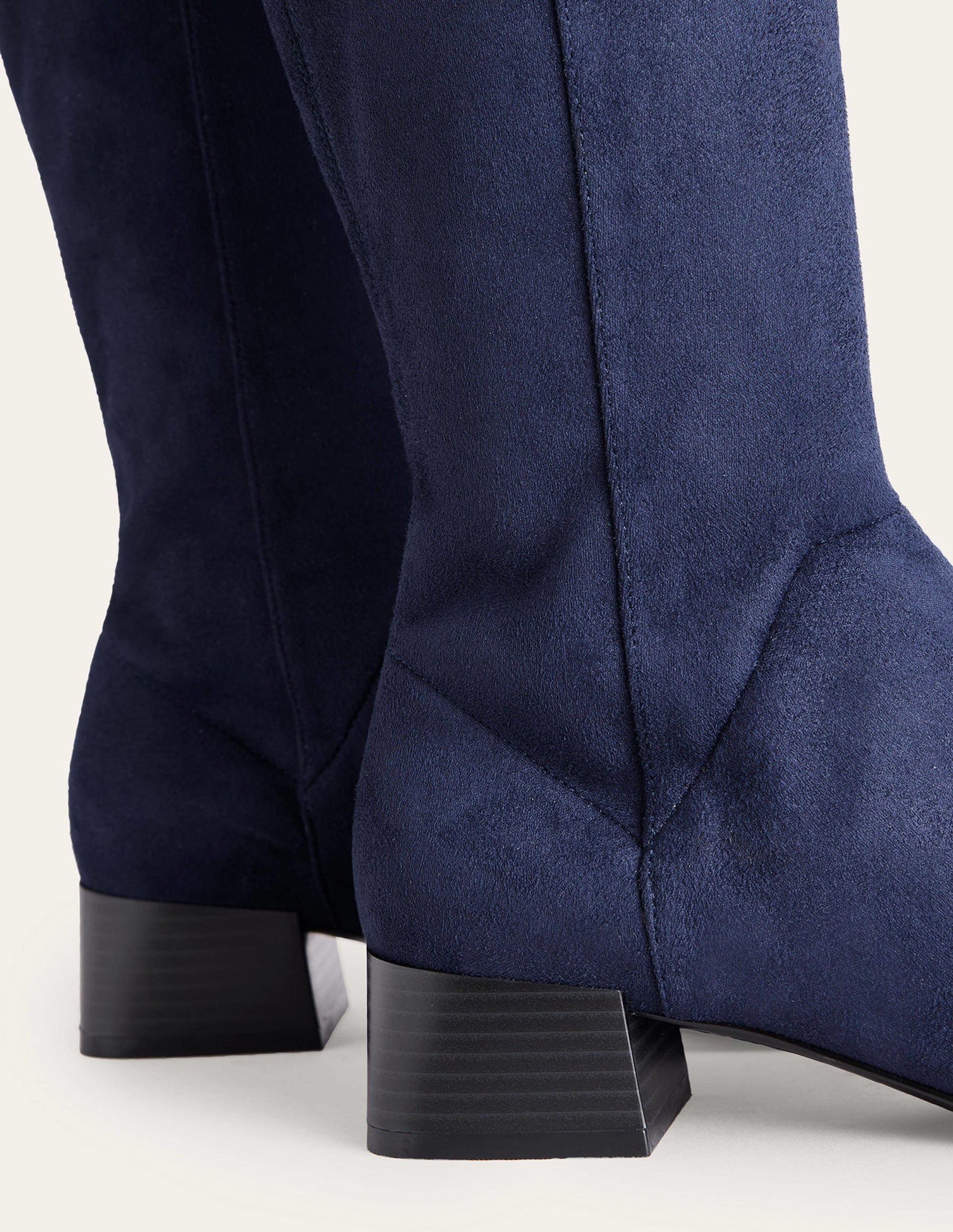 Cara Flat Stretch Knee Boots-Navy-4