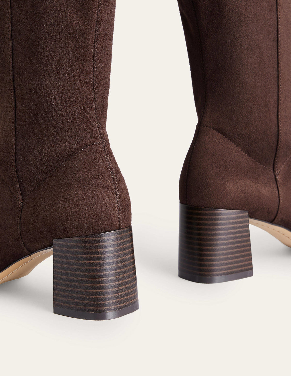 Cara Heeled Stretch Knee Boots-Mahogany - Image 4
