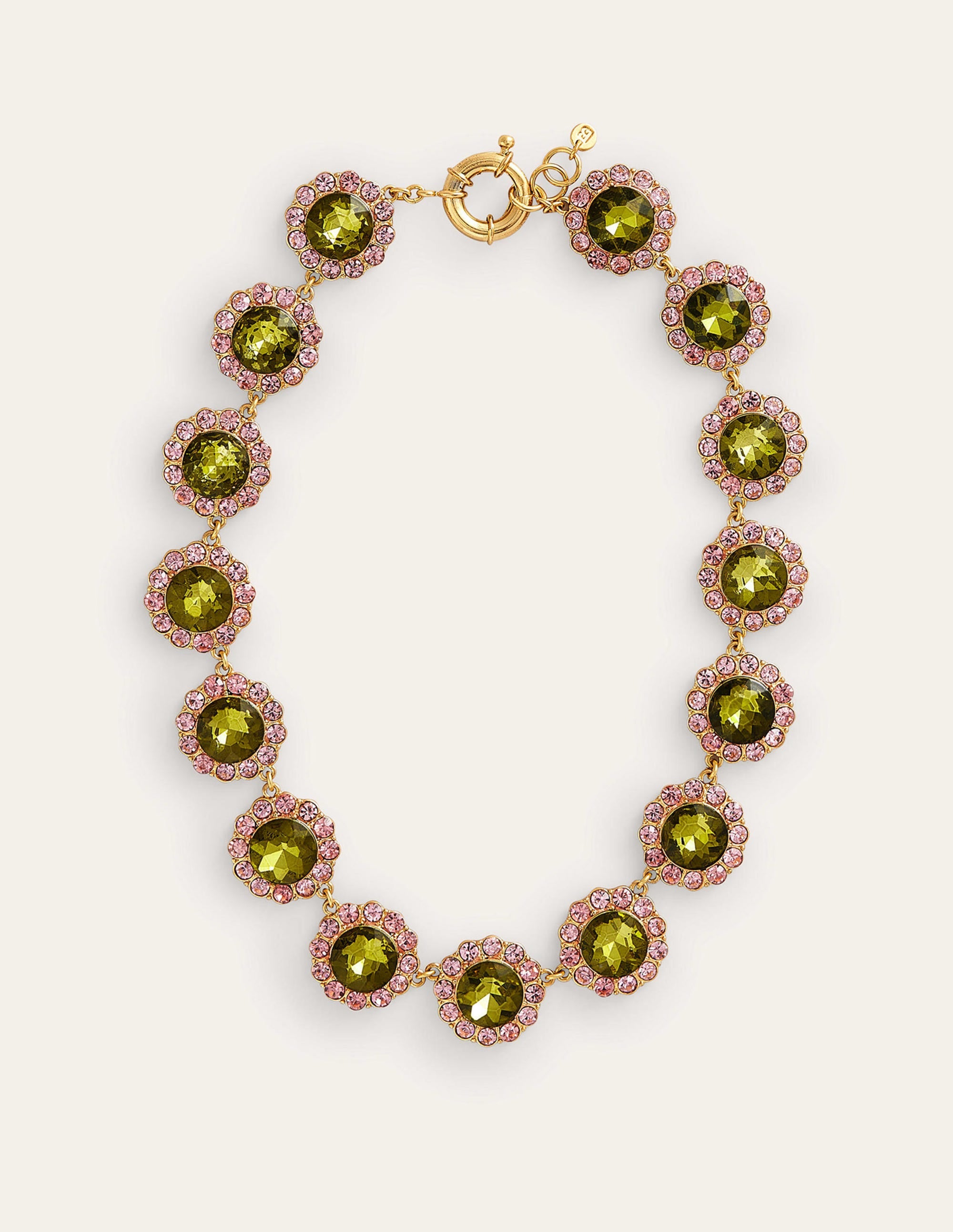 Embellished Flower Necklace-Green - Image 2