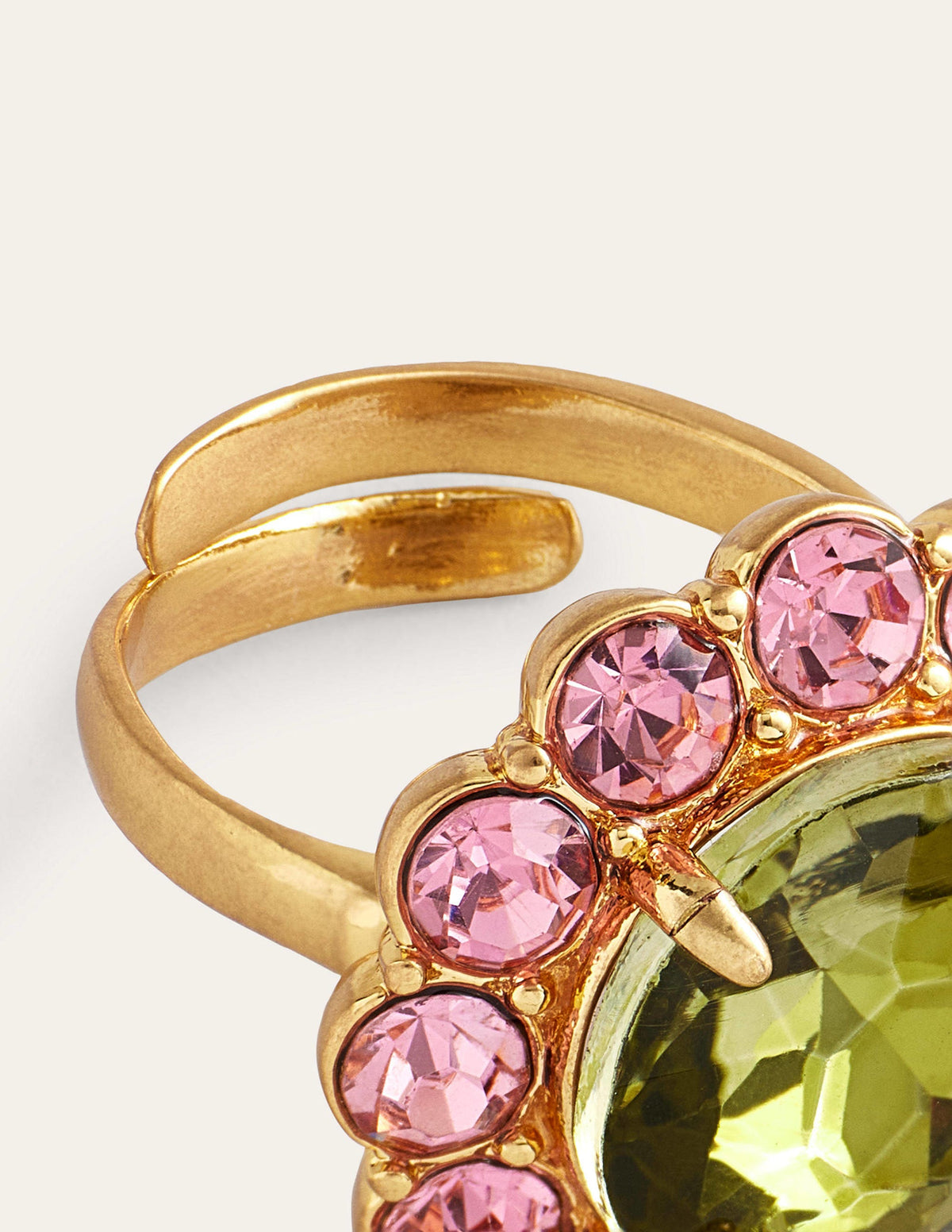 Embellished Flower Ring-Green-3