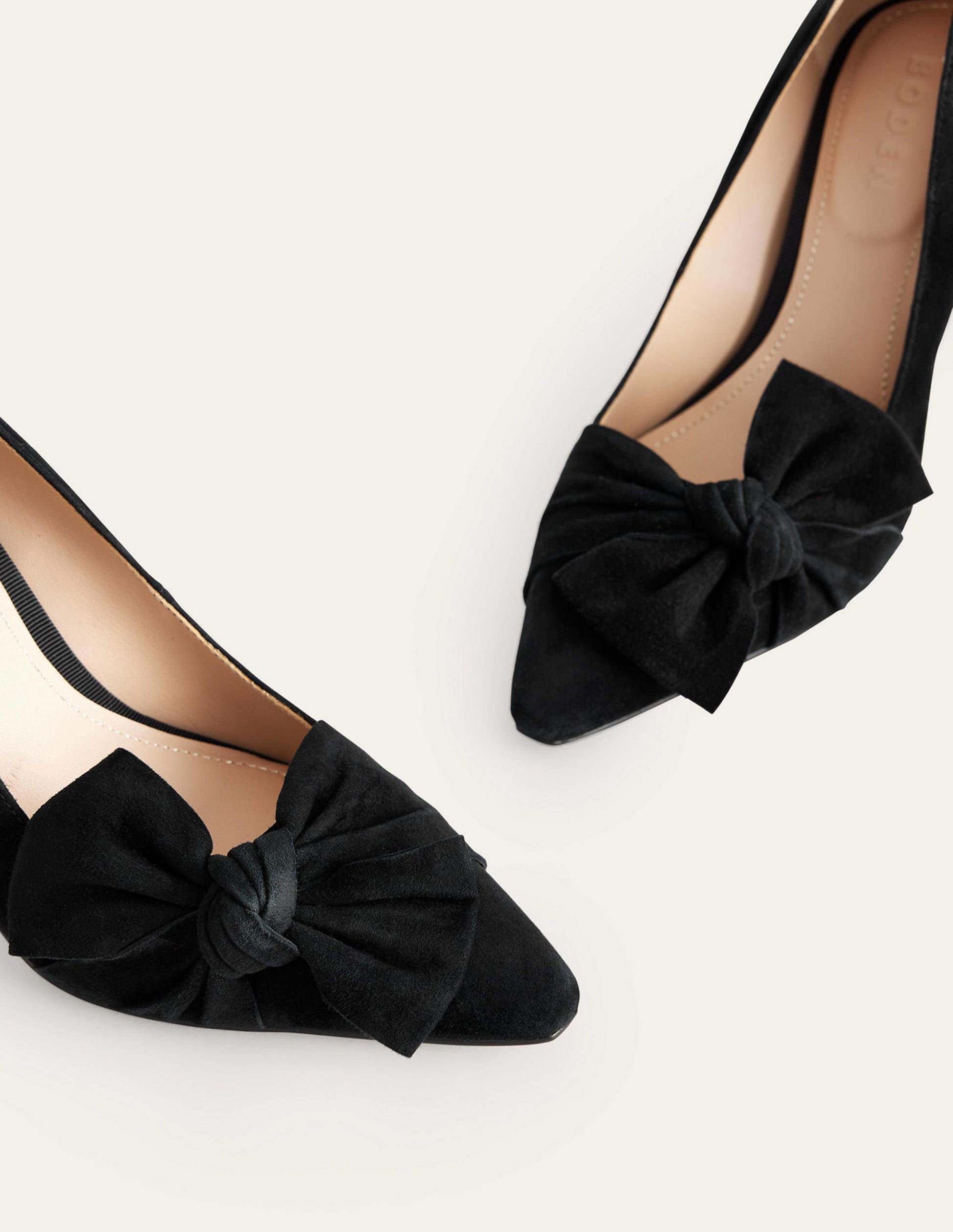 Suede-Bow Heeled Courts-Black Suede-4