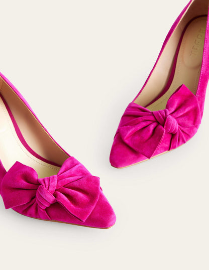 Suede-Bow Heeled Courts-Vibrant Plum Suede-4