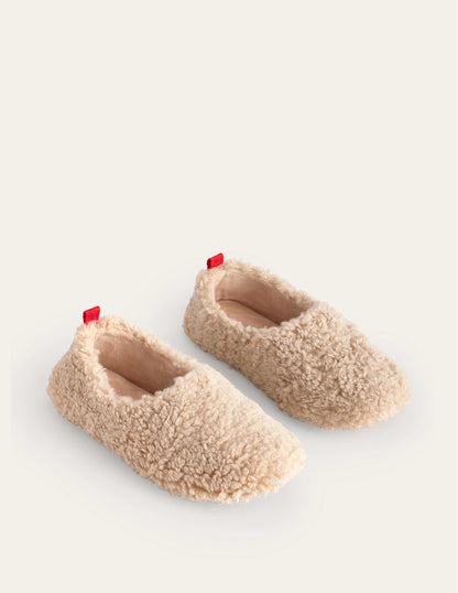 Borg Ballerina Slippers-Natural Borg-3