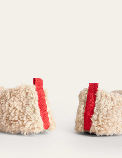Borg Ballerina Slippers-Natural Borg-4